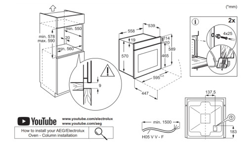 Электрический духовой шкаф Electrolux (Электролюкс) EOF5F50BV