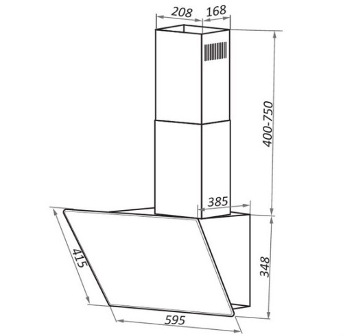 Вытяжка MAUNFELD (Маунфилд) EAGLE 60 чёрное стекло