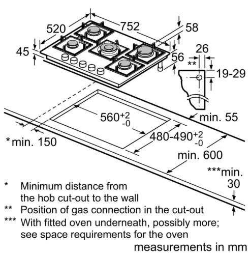 Газовая варочная панель Bosch (Бош) PPQ7A6I45