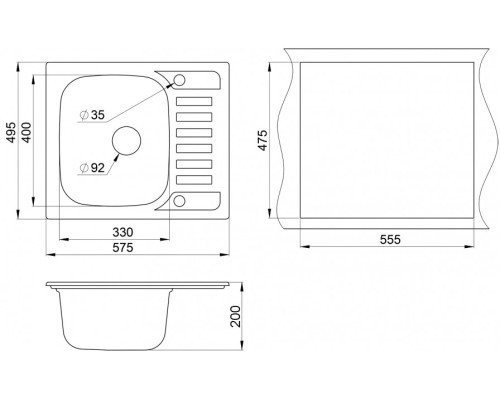 Кухонная мойка Granula (Гранула) GR-5801 cl, классик