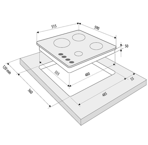 Газовая варочная панель Fornelli (Форнелли) PGT 60 CALORE WH