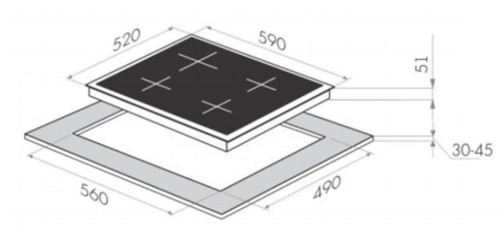 Газовая варочная панель HOMSair (ХОМСЭйр) HGE643GBK