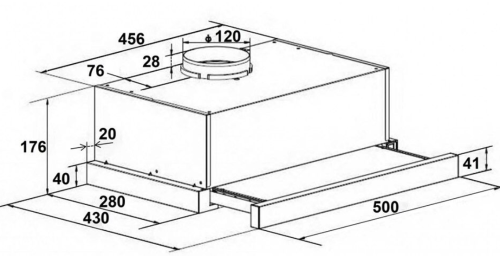Встраиваемая вытяжка Lex (Лекс) HUBBLE 500 BLACK