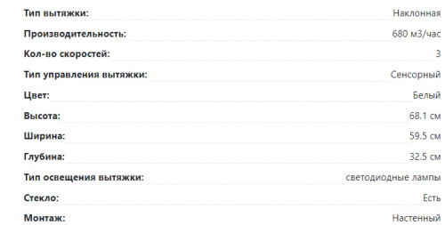Вытяжка Lex (Лекс) TOUCH ECO 600 WHITE