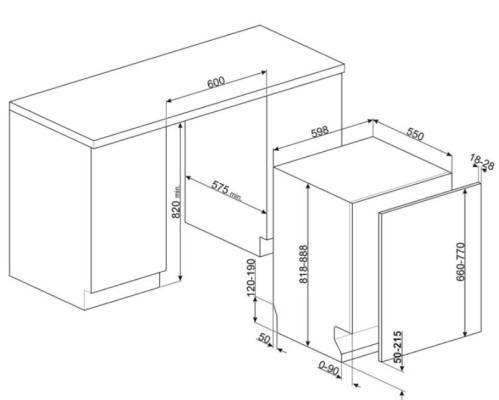 Встраиваемая посудомоечная машина Smeg (Смег) STL333CL