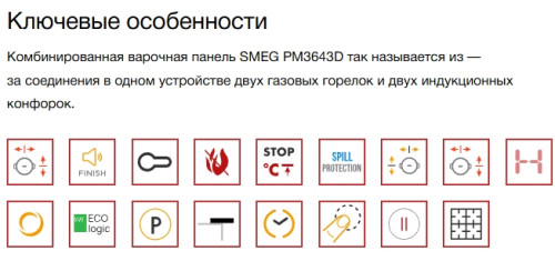 Комбинированная варочная панель Smeg (Смег) PM3643D