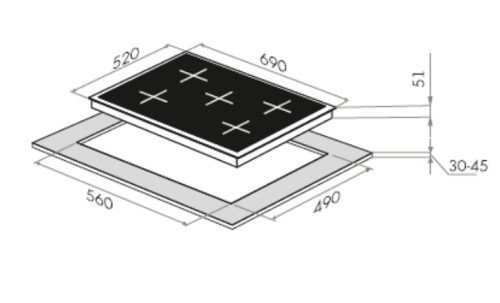 Газовая варочная панель MAUNFELD (Маунфилд) MGHE.75.78RIB