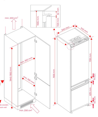 Встраиваемый холодильник Teka (Тека) RBF 77360 FI