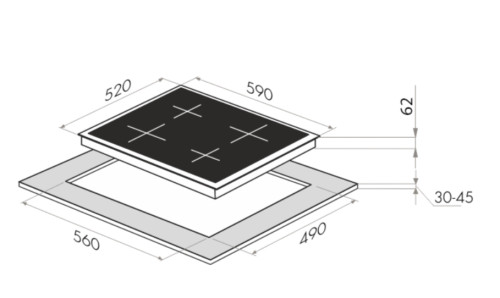 Индукционная варочная панель HOMSair (ХОМСэйр) HI64BK