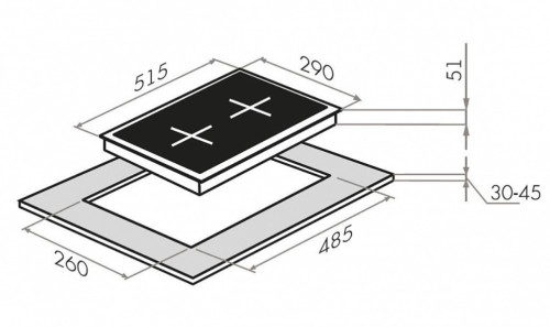 Газовая варочная панель HOMSair (ХОМСэйр) HGE323GCBK