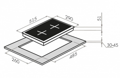 Газовая варочная панель HOMSair (ХОМСэйр) HGG323GCBK