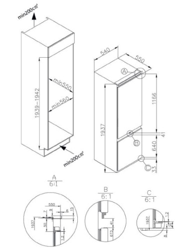 Встраиваемый холодильник Kuppersberg (Купперсберг) RBN 1960