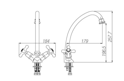 Смеситель для кухни Paulmark (Паульмарк) Hamburg Ha221002, хром