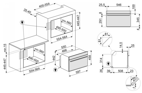 Электрический духовой шкаф Smeg (Смег) SO4101M1B3