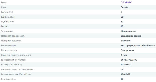 Газовая варочная панель Delvento (Делвенто) V60N41C111