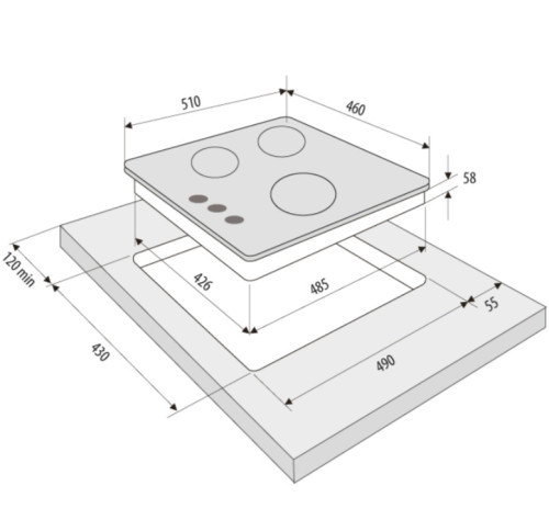 Газовая варочная панель Krona (Крона) ANIMA 45 IV