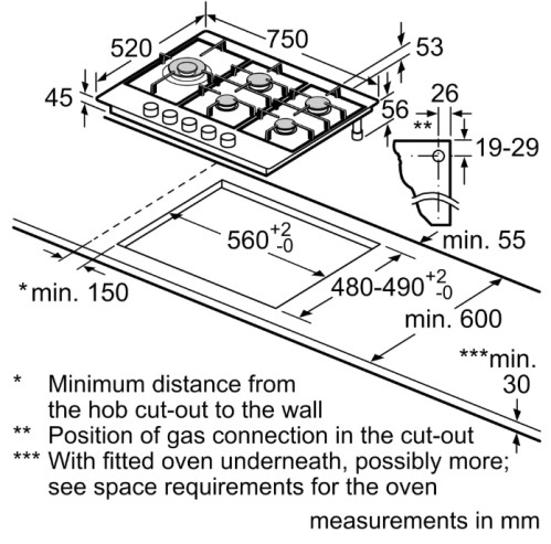 Газовая варочная панель Bosch (Бош) PCS7A5I90