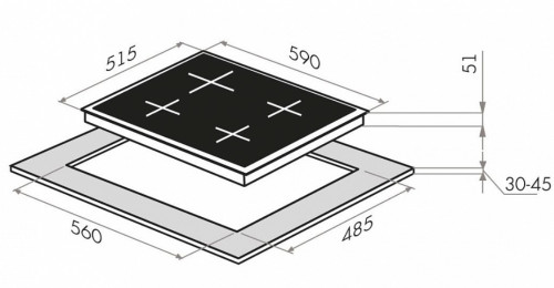 Газовая варочная панель MAUNFELD (Маунфилд) EGHE.64.43CW/G