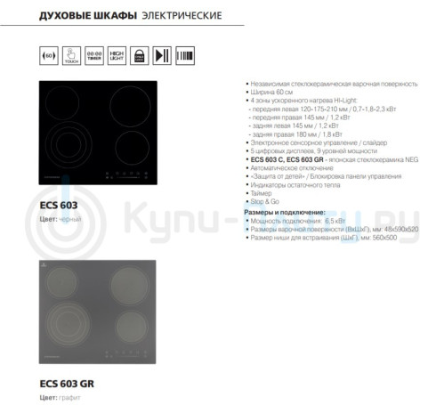 Электрическая варочная панель Kuppersberg (Купперсберг) ECS 603 GR