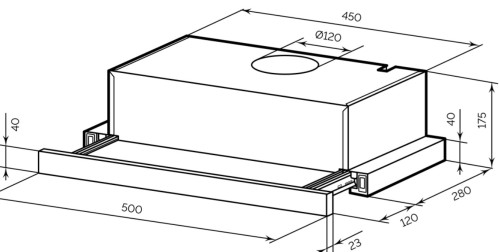 Встраиваемая вытяжка Lex (Лекс) HONVER 500 BLACK