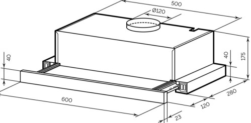 Встраиваемая вытяжка Lex (Лекс) HONVER 600 WHITE