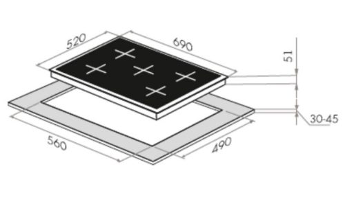 Газовая варочная панель MAUNFELD (Маунфилд) MGHE.75.78W