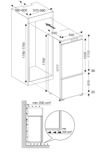 Встраиваемый холодильник Graude (Грауде) IKG 180.1