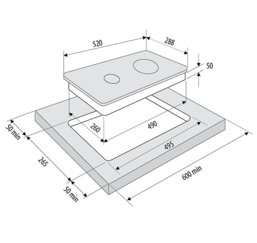 Индукционная варочная панель Fornelli (Форнелли) PIA 30 VENTO BL