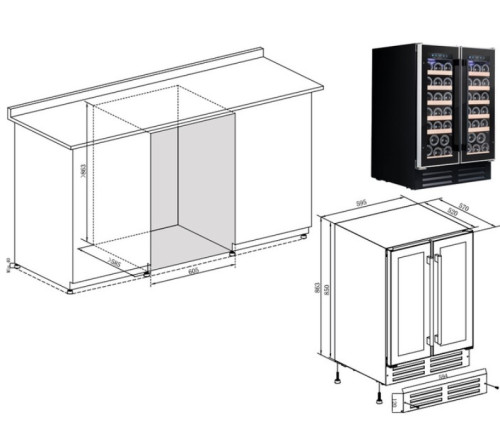 Винный шкаф Temptech (Темптек) WP2DQ60DCB