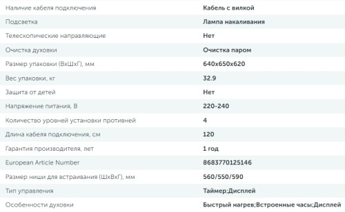 Электрический духовой шкаф Delvento (Делвенто) V6EO16100