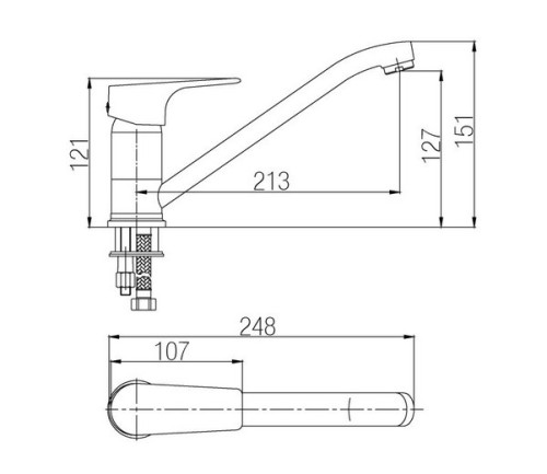 Смеситель для кухни Paulmark (Паульмарк) Potsdam Po211427, хром