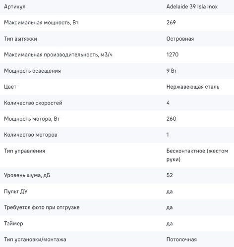 Вытяжка MAUNFELD (Маунфилд) Adelaide 39 Isla нержавеющая сталь