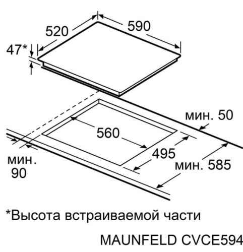 Электрическая варочная панель MAUNFELD (Маунфилд) CVCE594STBK