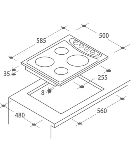 Электрическая варочная панель Candy (Канди) PLE 64 N