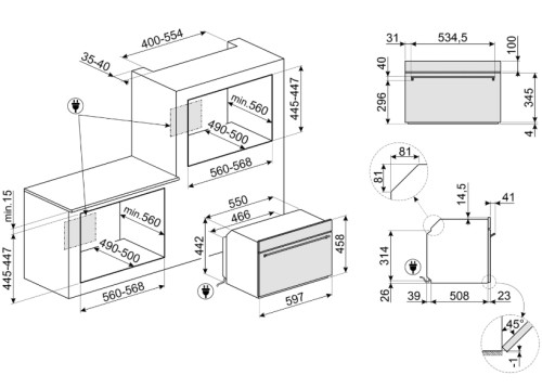 Электрический духовой шкаф Smeg (Смег) SO4302M1X
