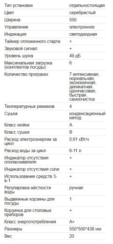 Посудомоечная машина EXITEQ (Экзитег) EXDW-T502