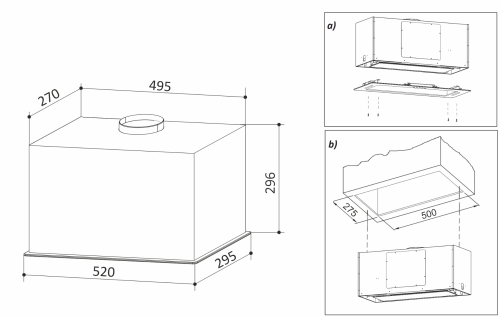 Встраиваемая вытяжка EXITEQ (Экзитег) EX - 1236 white