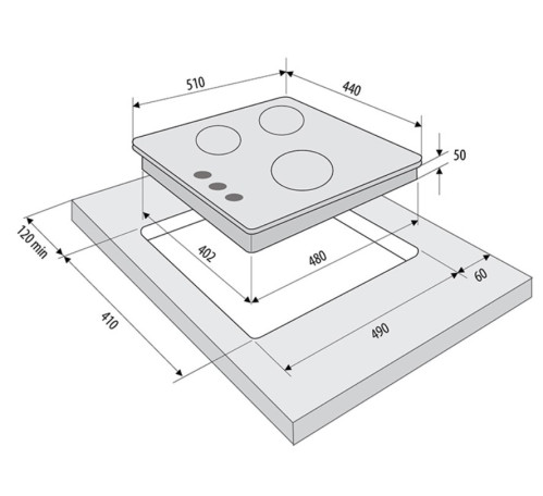 Газовая варочная панель Fornelli (Форнелли) PGT 45 ADAMELLO IV