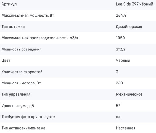 Вытяжка MAUNFELD (Маунфилд) Lee Side 397 чёрный