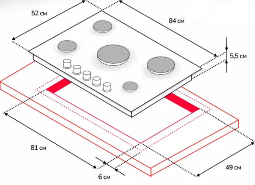 Газовая варочная панель Simfer (Симфер) H90W51M572
