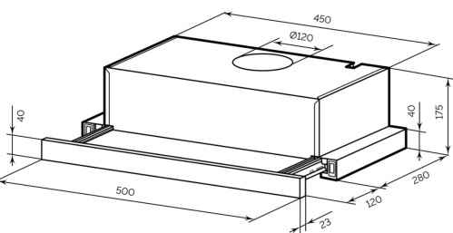 Встраиваемая вытяжка Lex (Лекс) HONVER 500 INOX