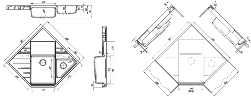 Кухонная мойка Florentina (Флорентина) Бомбей, коричневый