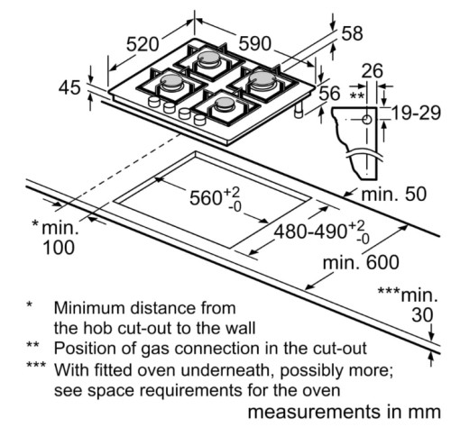 Газовая варочная панель Bosch (Бош) PNP6B6K40