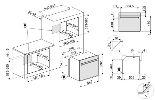 Электрический духовой шкаф Smeg (Смег) SF6301TN