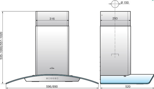 Вытяжка Elikor (Эликор) Аметист S4 60 черный/тонир