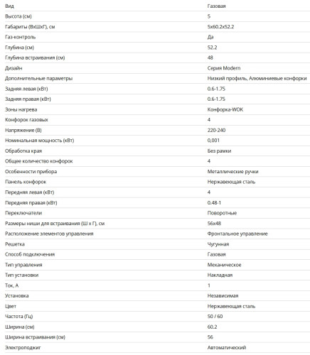 Газовая варочная панель Bertazzoni (Бертаззони) P604LMODX