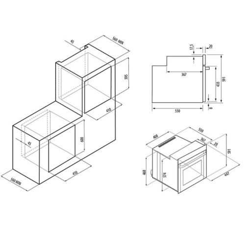 Электрический духовой шкаф Fornelli (Форнелли) FEA 45 BREVE BL + ВИДЕО О ТОВАРЕ