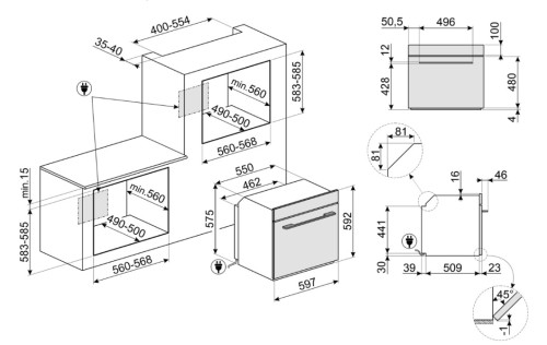 Электрический духовой шкаф Smeg (Смег) SOP6102TG