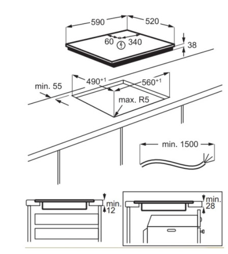 Электрическая варочная панель Electrolux (Электролюкс) EHF6232FOK