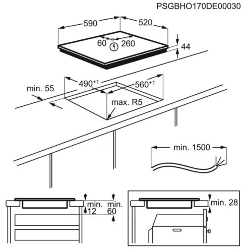 Индукционная варочная панель Electrolux (Электролюкс) LIR60430BW